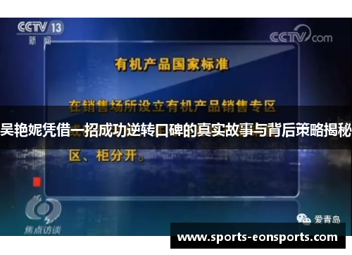 吴艳妮凭借一招成功逆转口碑的真实故事与背后策略揭秘